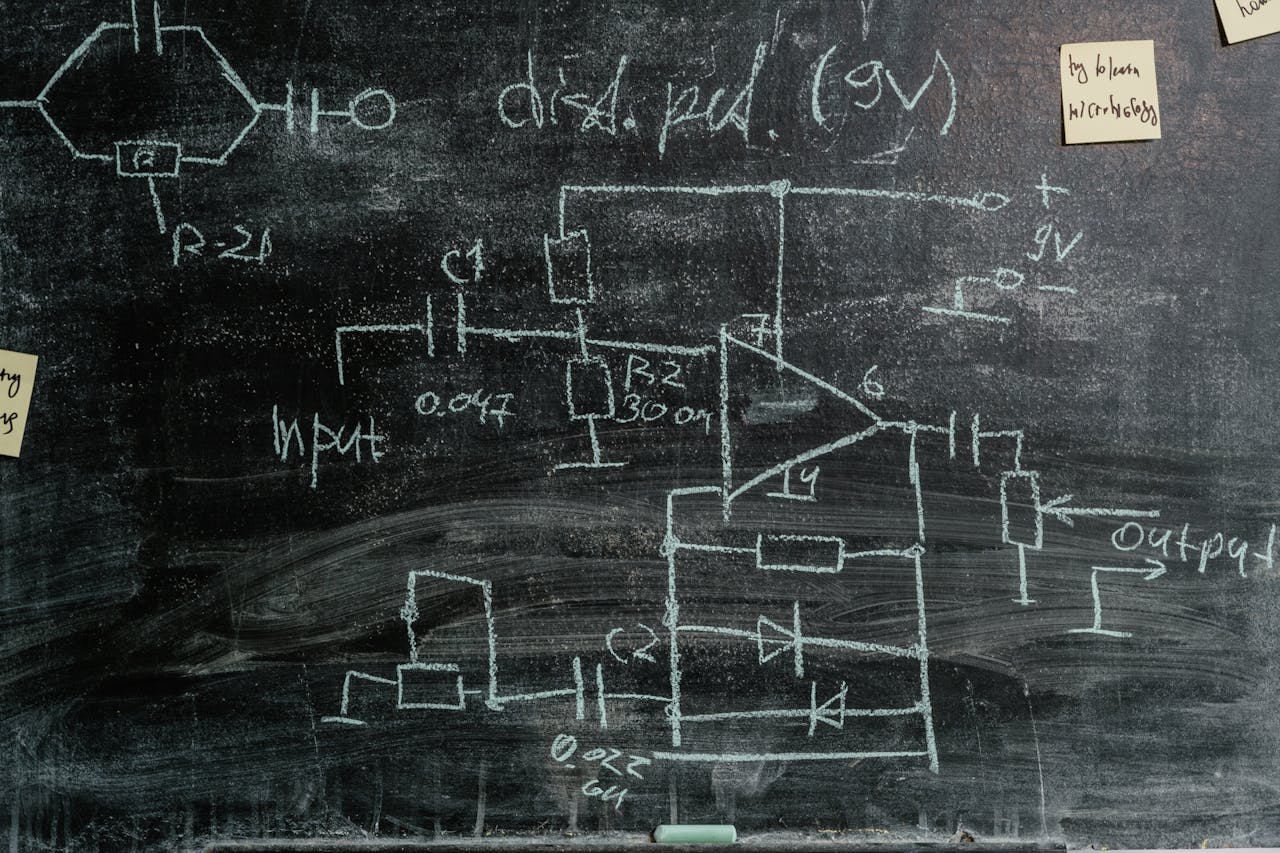 Drawings and Writings on a Chalkboard